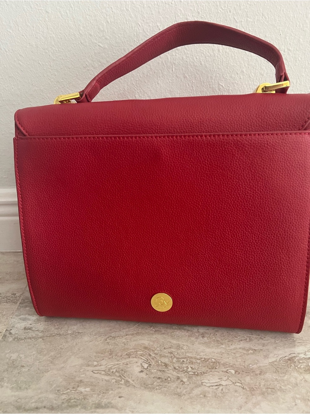 Classic JOY Red Top-Handle Women's Leather Bag